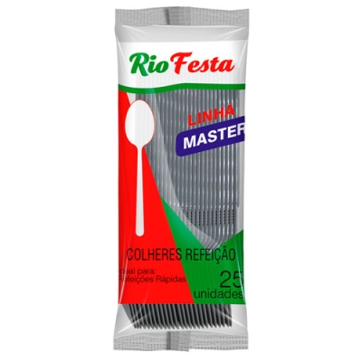 COLHER PLASTICA REFEICAO MASTER CRISTAL C/25 - RIOFESTA