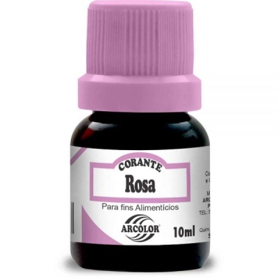 ANILINA LIQUIDA 10ML CORANTE ALIMENTICIO ROSA - ARCOLOR