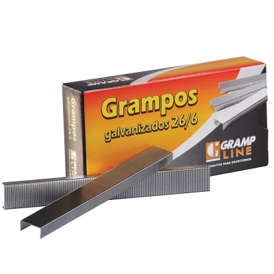 GRAMPO P/ GRAMPREADOR 26/6 CX/5000 GALVANIZADO - GRAMPLINE