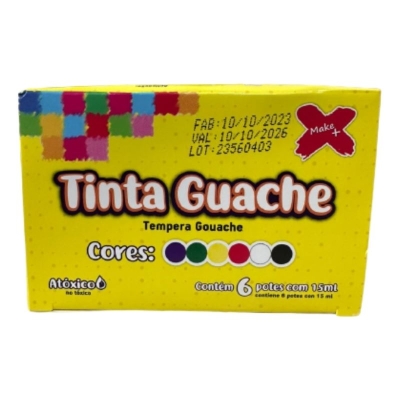 TINTA GUACHE 15ML 6 CORES 13200 - MAKE+