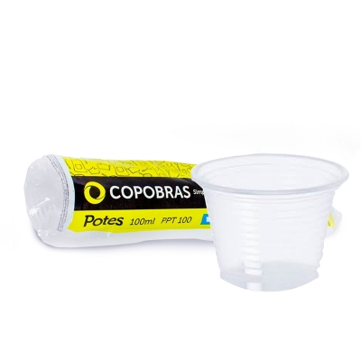 POTE 100ML DESCARTAVEL PLASTICO TRANSPARENTE PCT/100 - COPOPLAST