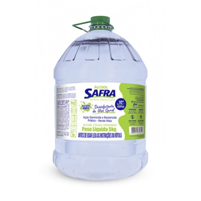 ALCOOL GEL 5L 70 INPM BACTERICIDA - SAFRA