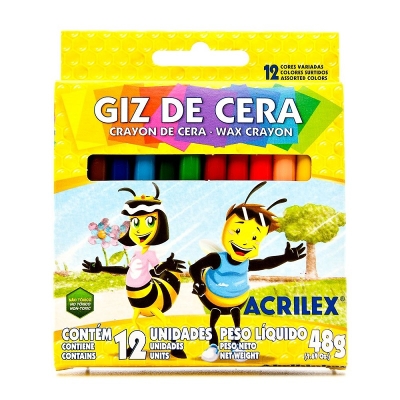 GIZ DE CERA 12 CORES 09012 - ACRILEX