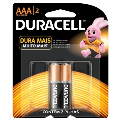 PILHA ALCALINA AAA 1,5V C/2 - DURACELL