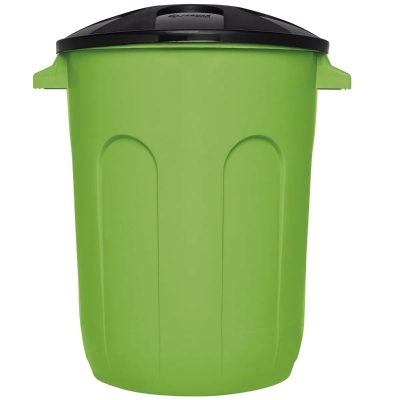 LIXEIRA 60L PLASTICA REDONDA VERDE C/ TAMPA PRETA 2773BCR - JAGUAR