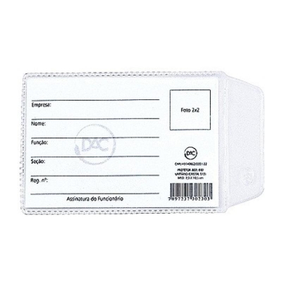 PROTETOR DOCUMENTO C/ABA 110X80MM 040 - DAC