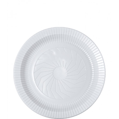 PRATO DESCARTAVEL 23CM PLASTICO BRANCO PCT/10 PR-23 - CRISTALCOPO