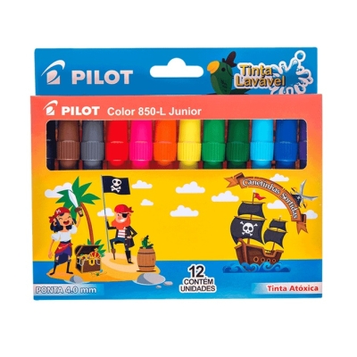 PINCEL COLOR 850-L JR C/ 12 CORES - PILOT