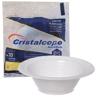 CUMBUCA DESCARTAVEL 12CM PLASTICO BRANCO PCT/10 PRF-12 - CRISTALCOPO