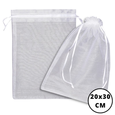 SACO DE ORGANZA 20X30 BRANCO PCT/5