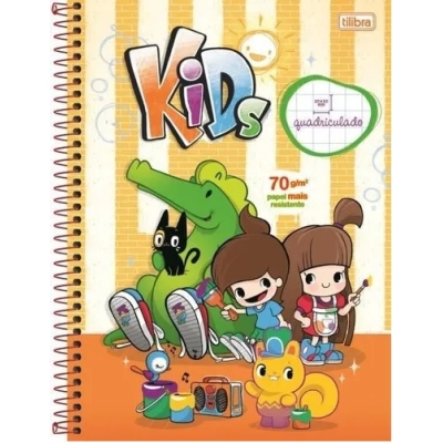 CADERNO BROCHURAO UNIVERSITARIO CAPA DURA 96F QUADRICULADO KIDS 119261 - TILIBRA