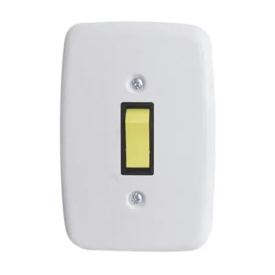 INTERRUPTOR 1 TECLA SIMPLES 2X4 C/ PLACA BRANCO 3200 - PLUZIE