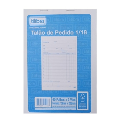 TALAO PEDIDO 1/18 139X206 2 VIAS 40F - TILIBRA