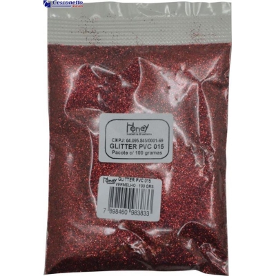 GLITTER 100G VERMELHO - HONEY