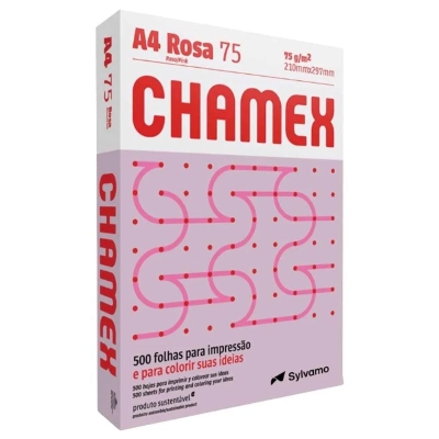 PAPEL A4 ROSA 210X297 75G 500 FOLHAS - CHAMEX