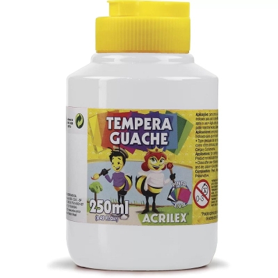 TINTA GUACHE 250ML BRANCO 02025 519 - ACRILEX