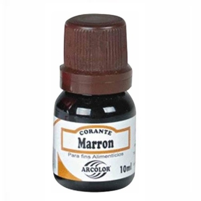 ANILINA LIQUIDA 10ML CORANTE ALIMENTICIO MARROM - ARCOLOR