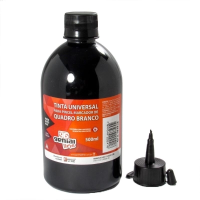 TINTA P/ MARCADOR QUADRO BRANCO 500ML PRETA GENIAL