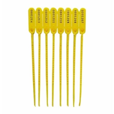 LACRE PLASTICO P/ MALOTE 23CM AMARELO PCT/100