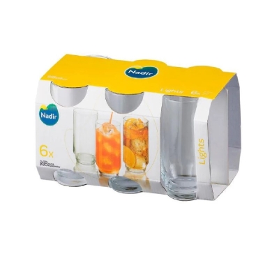 COPO DE VIDRO 300ML AGUA LIGHTS CX/6 - NADIR