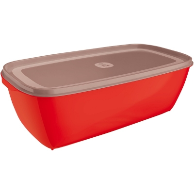 POTE 500ML PLASTICO RETANGULAR VERMELHO UZ249-VM - UZ