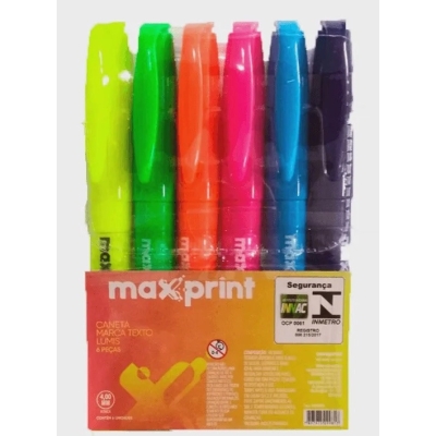 CANETA MARCA TEXTO LUMIS NEON 6 CORES 70000026 - MAXPRINT