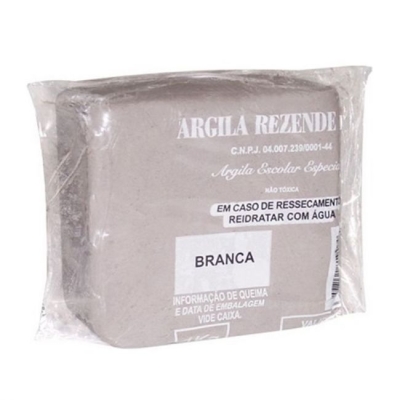 ARGILA ESCOLAR BRANCA C/1KG - ARGILAS REZENDE