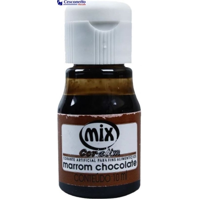 ANILINA LIQUIDA 10ML CORANTE ALIMENTICIO MARROM CHOCOLATE - MIX