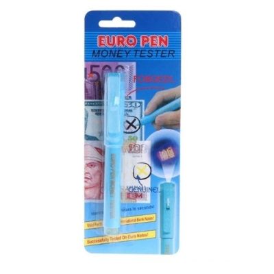 CANETA DETECTA CEDULA FALSA LANTERNA LED - EURO PEN