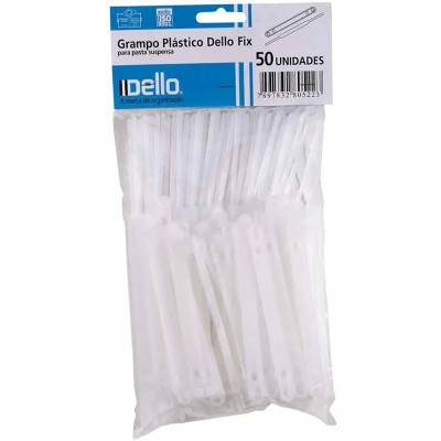 GRAMPO TRILHO PLASTICO PASTA SUSPENSA BRANCO PCT/50 0301.E - DELLO