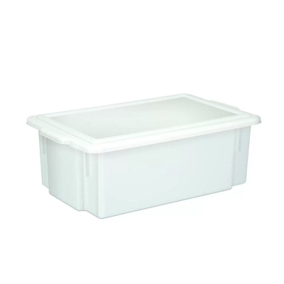 CAIXA GOURMET C/ TAMPA 24,5L PLASTICO RETANGULAR BRANCA 53X34X19CM - PLEION