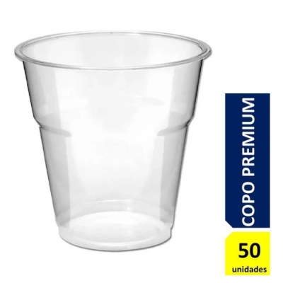 COPO DESCARTAVEL 300ML PLASTICO REFORCADO CRISTAL C/50 - COPOZAN