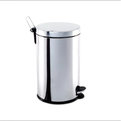 LIXEIRA 30L INOX REDONDA C/ PEDAL C/ BALDE PLASTICO 3040/205 - BRINOX