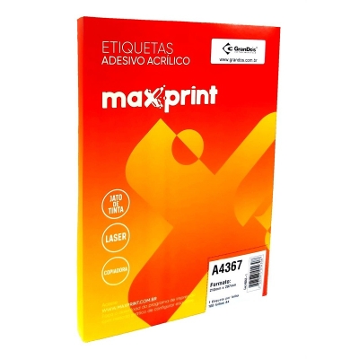 ETIQUETA INK A4367 210MMX297MM 1 ETIQ/FOLHA C/100 FOLHAS - MAXPRINT