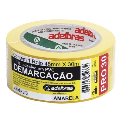FITA DEMARCACAO DE SOLO 48X30 AMARELA - ADELBRAS