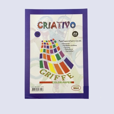 PAPEL A4 CRIATIVO 8 CORES C/48 FOLHAS 75G 7600 - GRIFFE