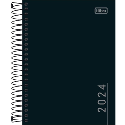 AGENDA ESPIRAL CAPA DURA 160F PEPPER PRETA M4 2024 179698 - TILIBRA