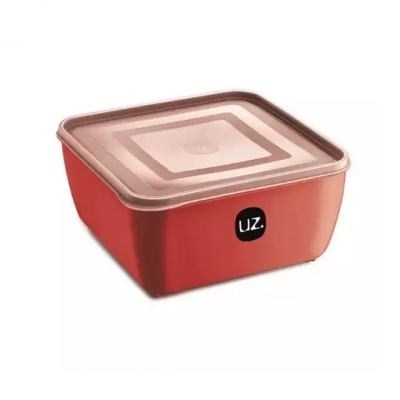 POTE 1,5L PLASTICO QUADRADO VERMELHO UZ296-VM- UZ