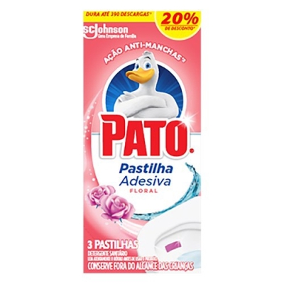 PASTILHA SANITARIA ADESIVA FLORAL C/3 - PATO