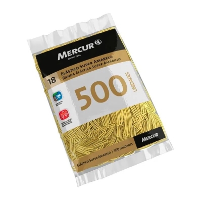 ELASTICO P/ DINHEIRO SUPER AMARELO N18 PCT/500 - MERCUR