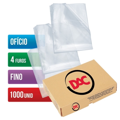 ENVELOPE PASTA CATALOGO OFICIO FINO 4 FUROS 070FU CX/1000 - DAC