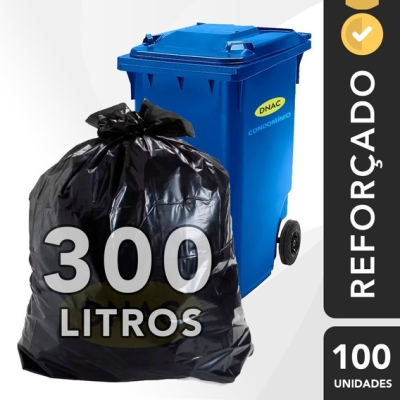 SACO LIXO 300L PRETO MEDIO 1,20X1,40CM PCT/100 - CARAVAGGIO