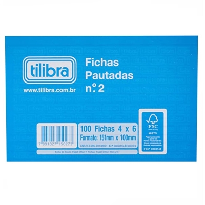 FICHA PAUTADA 4X6 N2 100X151 C/100 - TILIBRA