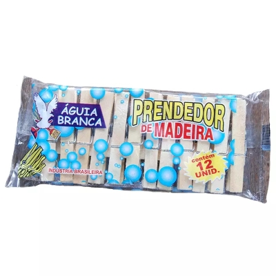 PRENDEDOR DE ROUPA PREGADOR DE MADEIRA PCT/12 - AGUIA BRANCA