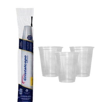 COPO DESCARTAVEL 180ML PLASTICO TRANSPARENTE PCT/100 - CRISTALCOPO