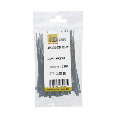 ABRAÇADEIRA NYLON 400X4,5MM PRETA (UNIDADE) - SFOR