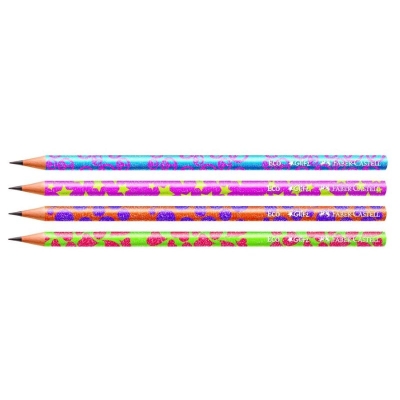 LAPIS GRAFITE 2HB ECO GLITZ REDONDO SORTIDO 935GLIN - FABER