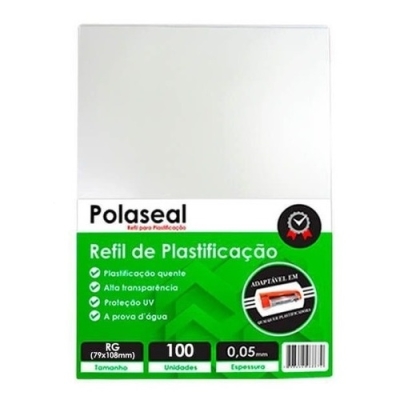 PLASTICO P/ PLASTIFICACAO RG 80X110X05 PCT/100 - POLASEAL