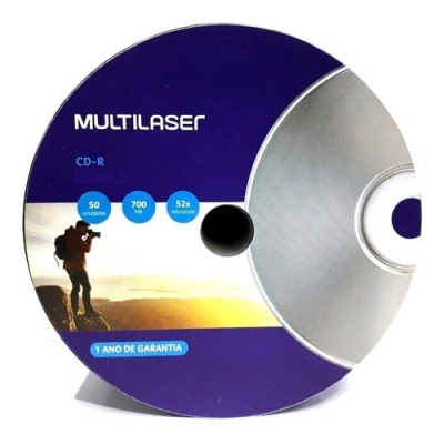 CD-R MIDIA 52X 700MB 80MIN IMPRIMIVEL CD052 - MULTILASER