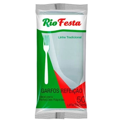 GARFO PLASTICO REFEICAO BRANCO PCT/50 - RIOFESTA